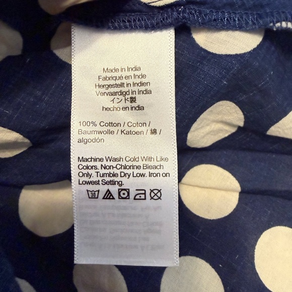 J. Crew Strapless Navy & White Smocked Polka Dot Cotton Maxi Dress NWT XS - Picture 8 of 10